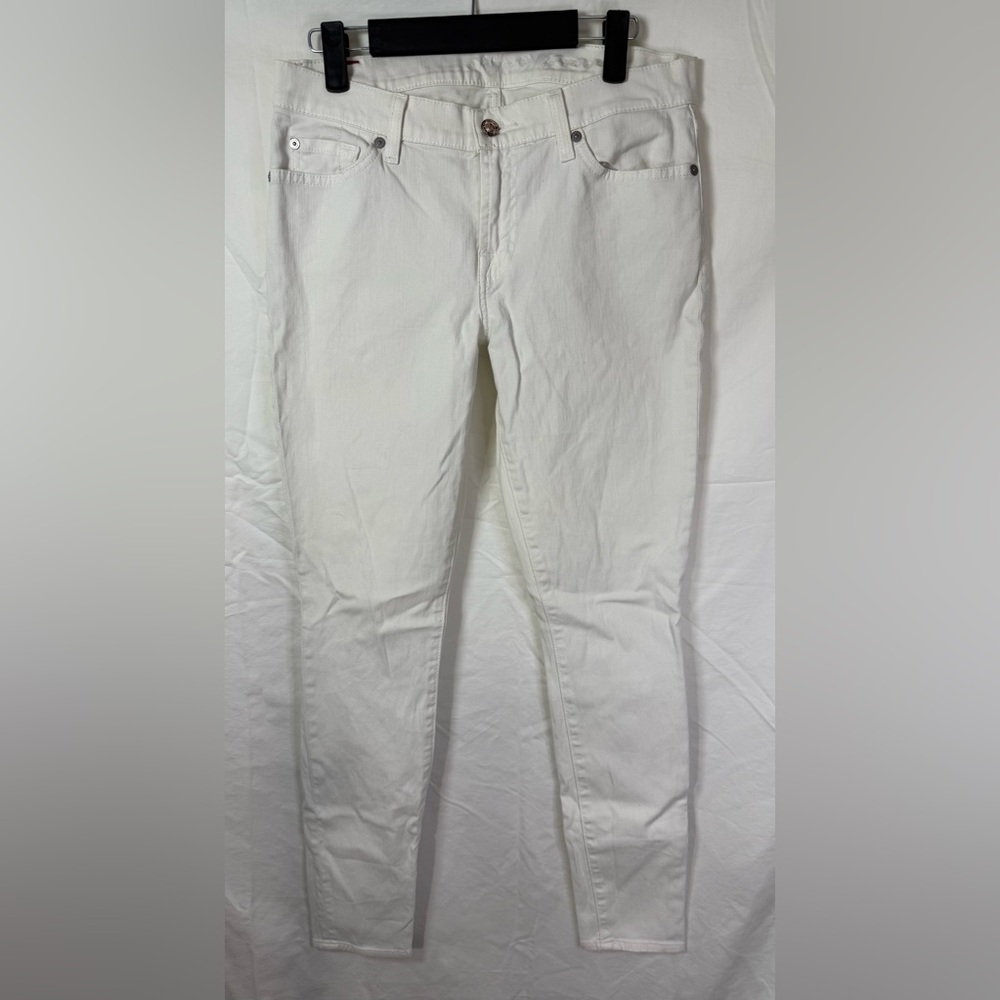 7 For All Mankind‎ Gwenevere White Skinny Jeans Stretch Size 29